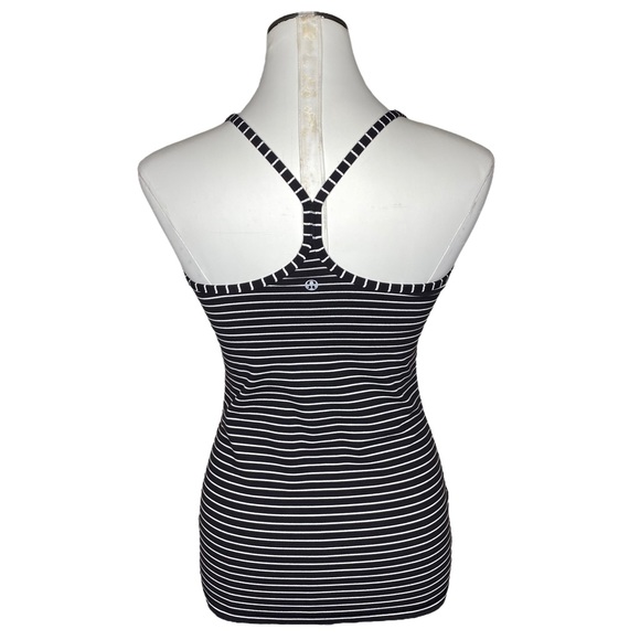 Lululemon Power Y Tank Parallel Stripe Black White - Picture 3 of 9